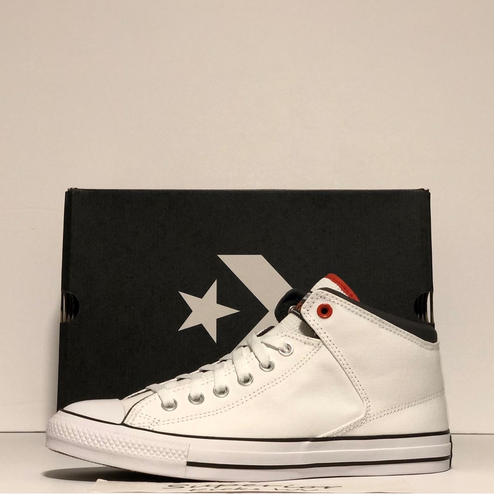 Converse CTAS High Street Mid “White/Storm Wind/Orange Mantra” - Picture 2 of 6